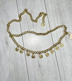 Gold coins double chain belt