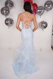 Luna baby blue mermaid prom dress