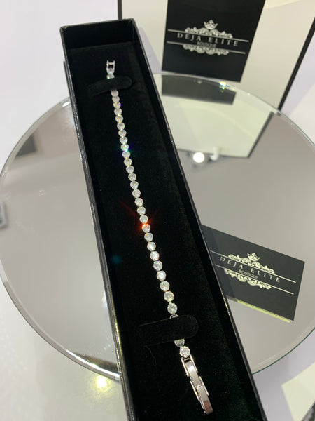 Delicate 3 mm Swarovski Crystal elements tennis bracelet