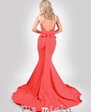 Pia Michi 11486 bow back prom dress with Crystal strap detail