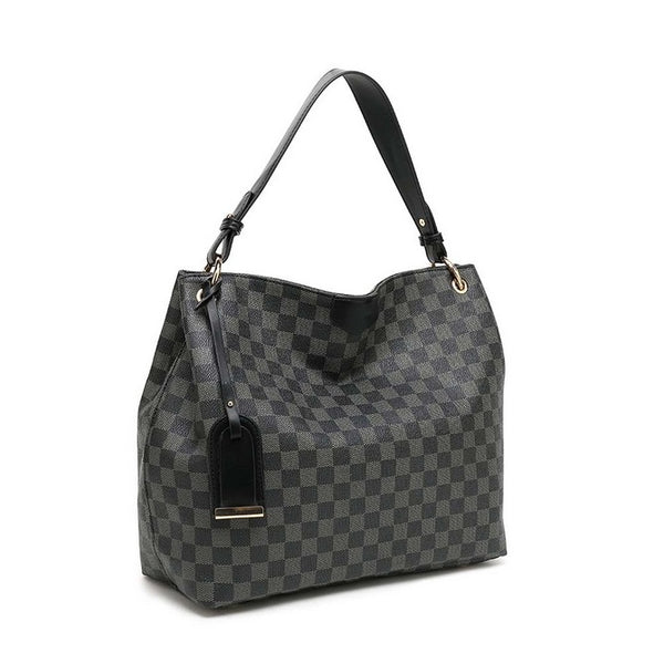 Grace check messenger bag - 3 colours cream grey , black, grey , brown –  Deja Elite Boutique