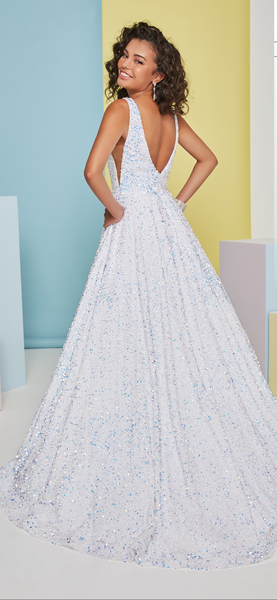 White sequin 2025 ball gown