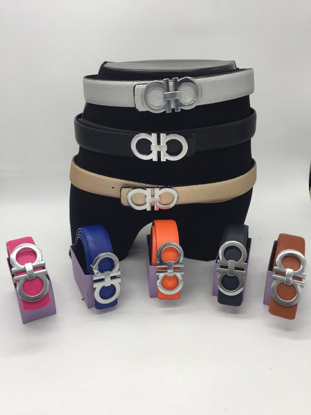 Double A silver  buckle belt - various colours one size