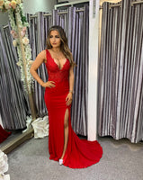 Siren sleek sparkle full length formal prom dress