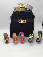 Double A gold buckle belt - various colours one size