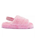 Sloane sling back faux fur slippers - pink