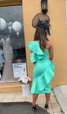 Lavish Alice mint green ruffle one shoulder dress