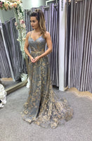 Pandora silver and gold ballgown prom dress