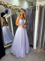 Esme lilac embellished tulle ballgown prom dress