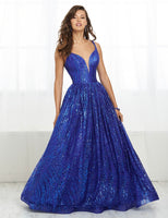 Carly sequin ballgown in cobalt or rose gold 16413