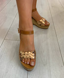 Heidi espadrille metallic wedges , wedge sandals - silver, black, gold, rose gold