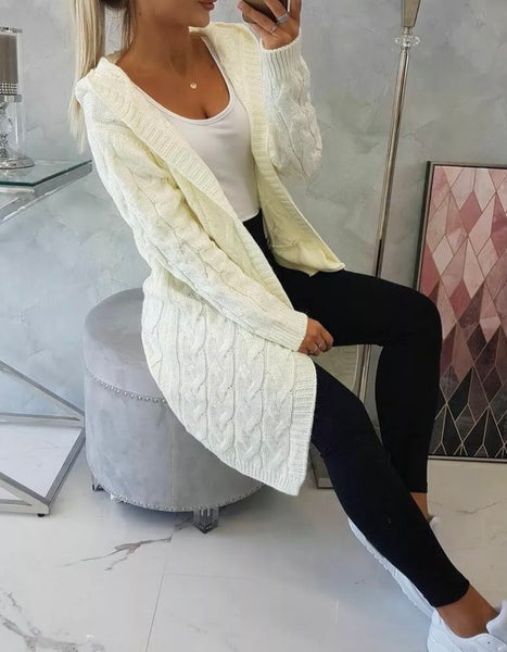 Cat chunky cable knit cardigan cream – Deja Elite Boutique