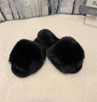 Pimp my Slide! Luxe Faux fur slippers, sliders self coloured