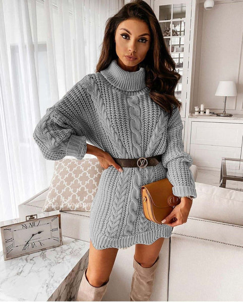chunky cable knit jumper dress Cream Chunky Cable Knit Jumper Dress