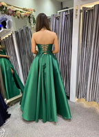 Tiffanys Sapphire A line satin sheen mikado prom dress