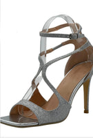 Party feet glitter silver sparkle stilettos sandals
