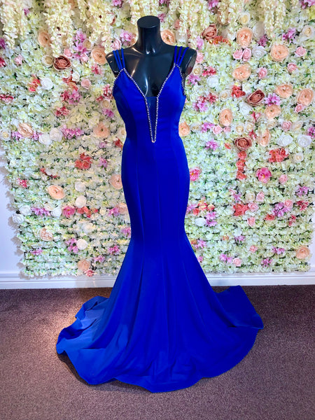Pia Michi style 2000 full length fishtail prom dress sale