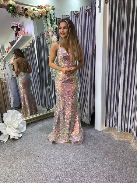 Aura two tone sequin prom dress long formal gown Deja Elite Boutique Aura two tone sequin prom dress long formal gown Deja Elite Boutique