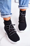 Treat ya feet lace up sock trainers boots - black