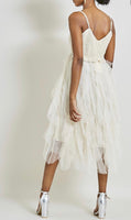 Athena crochet flutter dress - 3 colours nude, white, black