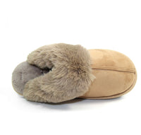 Lunar Margarita luxe faux fur mule slippers -  camel
