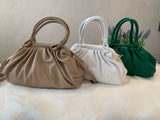 Soft slouch leather look cross body handbag, bag green, taupe, white