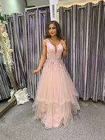 Sofia flutter skirt prom dress, bridesmaid dress 3 colours - dusky pink, silver, navy