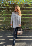 Cable and pearl knit jumper - 2 colours - one size