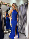 Selena royal blue scallop back formal dress prom dress