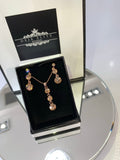 Three’s a charm drop earrings, pendant Swarovski elements jewellery set - rose gold