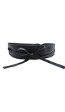 Black tie wrap belt