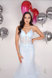 Luna baby blue mermaid prom dress