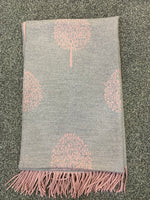 Wool & cashmere blend tree giant reversible scarves 4 colours tan, pink, grey , red