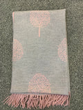 Wool & cashmere blend tree giant reversible scarves 4 colours tan, pink, grey , red