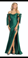 Autumn Bardot soft sheen formal dress prom dress