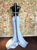 Pia Michi 11265 baby blue fishtail prom dress size 6 - ex sample sale
