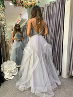 Noelle flutter beaded ballgown prom dress