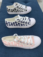 Celina print canvas trainers - 3 colours, pink, navy, black