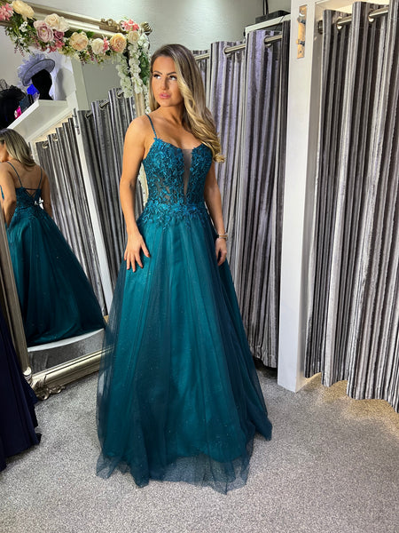 Turquoise top prom dress