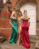 Kyra lace and satin corset Bardot prom dress - 3colours