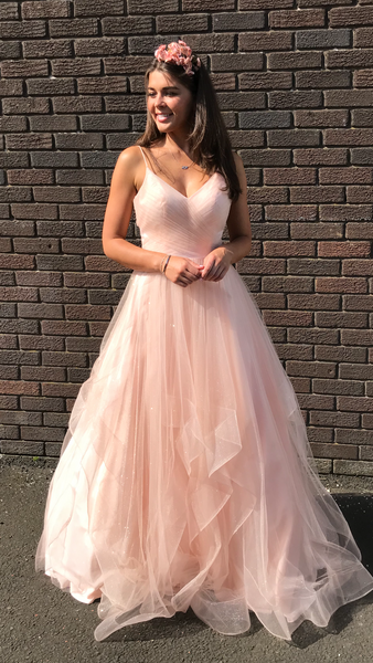 Angelina blush sparkle ballgown prom dress bridesmaid dress